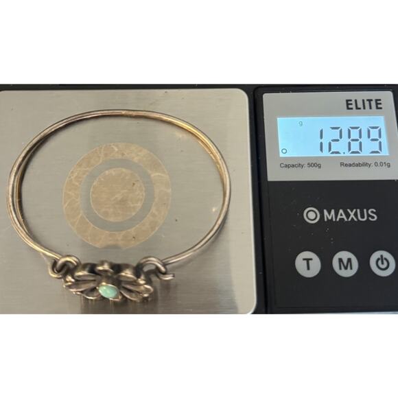 Retired James Avery 925 Flower W/ Turquoise Bangle Bracelet 12.89G / 6 In - Picture 9 of 9